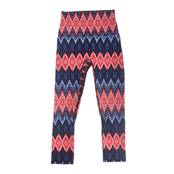 K Deer Womens XS Capri Length Active Leggings Chevron Striped Yogo Gym Stretch - Picture 4 of 5